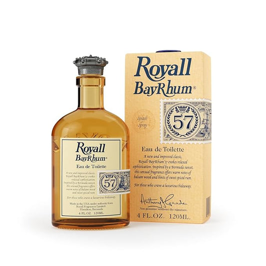 ROYALL BAYRHUM '57, Men's Heritage Eau de Toilette, Classic Bay Rum Fragrance – 4 Fl oz Spray