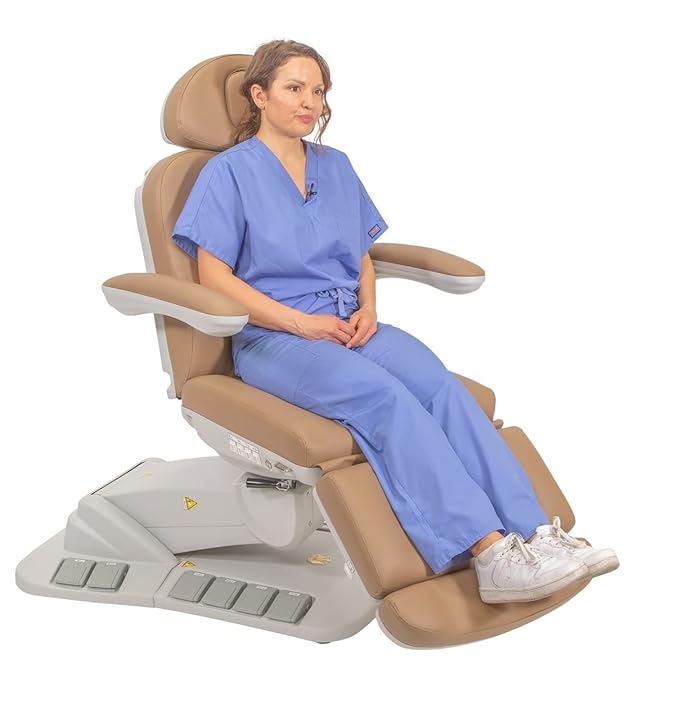 Silver Fox - Facial Chair for Esthetician, Electric Spa Treatment Chair with 4 Motors, Professional Beauty Bed, Adjustable Salon Treatment Table with 240° Rotation - 2246EB, Sand