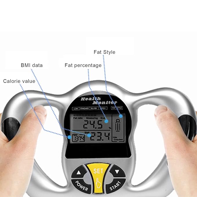 Handheld Body Fat Loss Monitor Smart Body Fat Scale BMI Meter Fat Analyzer Monitor Measure Device for Fitness Bodybuilding Muscle Gain Weight Loss