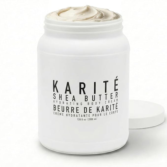 Karité Crème Corps Shea Butter Body Cream | Hydrating Moisturizer for Dry & Sensitive Skin | Dermatologist-Formulated and Approved | Cruelty-free & Hypoallergenic for all Skin Types- 129.85floz