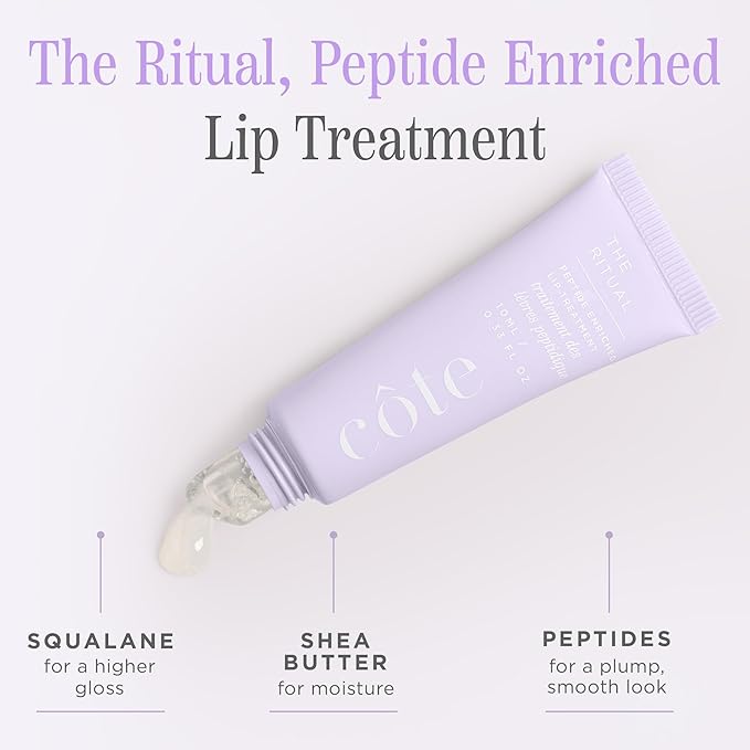 Cote Beauty’s The Ritual Lip Moisturizer for Women with Peptides, Shea Butter & Cocoa Butter for Soft & Supple Lips, Softens, and Soothes, Vegan & Cruelty-Free, 0.33 Fl Oz
