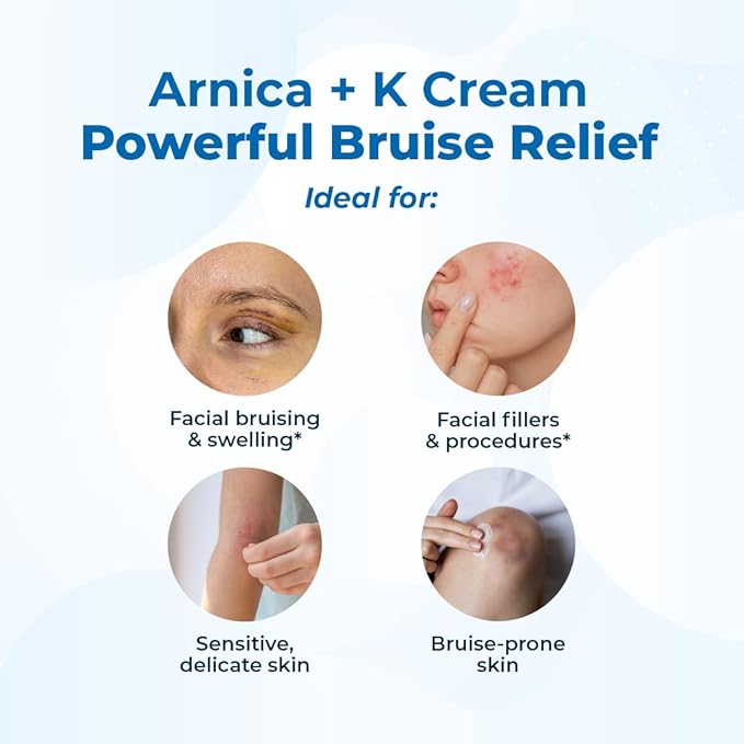 VitaMedica Arnica Cream - Arnica Montana + Vitamin K Oxide for Bruises - Sensitive Skin Formula - Undereye With Vitamin C - 2 Pack