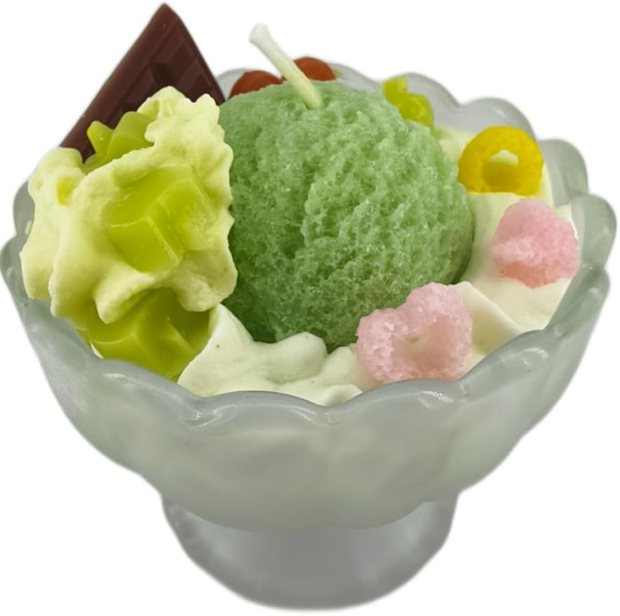 Generic Ice Cream Aromatherapy Candles, Glass Goblet, Decorative Dessert Shape, Fruit Fragrance, Birthday Festival Party Mother Gift (Iceberg Moss)
