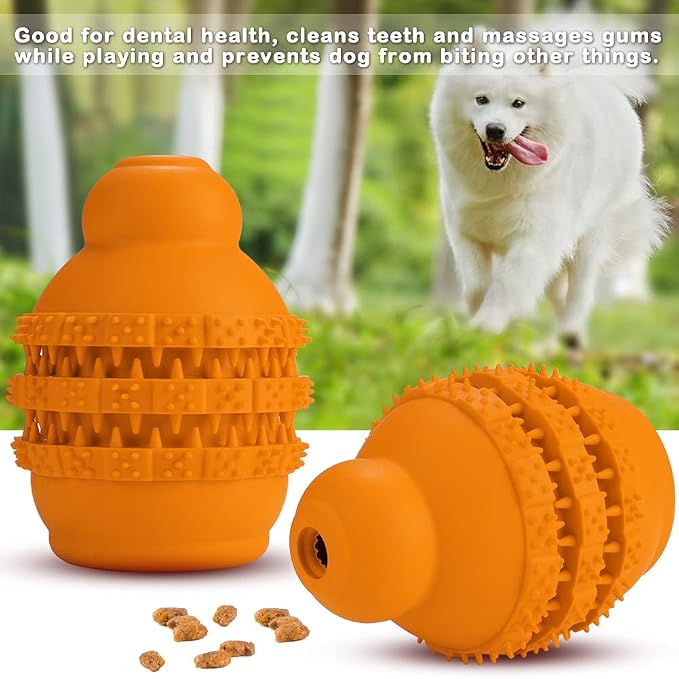 Dog Treat Toy, Gourd Shaped Rubber Food Dispenser