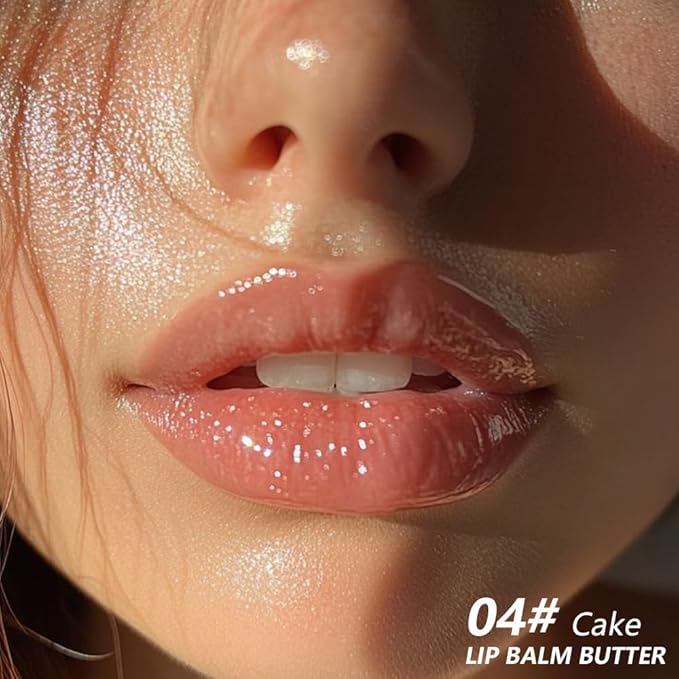 Summer Butter Lip Balm Lip Gloss, Ultra-Hydrating Natural Vegan Lip Balm, Sheer-Tinted Shine & Hydration, Soothes & Softens Dry Lips Skincare, Bálsamo labial hidratante #4 Cake 0.5 Fl Oz