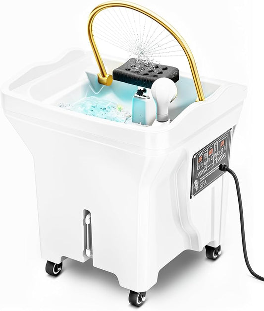 Head spa Equipment, Portable Salon Head spa, with Large Capacity Water Tank and Adjustable headrest, Suitable for Barber Store,Home,Hair Salon