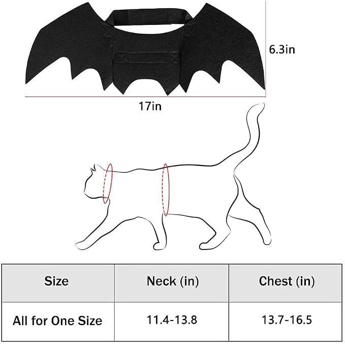 Cat Halloween Costume Bat Wing Pet Apparel for Small Dog Puppy Kitty Kitten | Halloween Cat Costumes Accessories Halloween Party Dress for Cat Small Dogs Puppy Kitty Kitten Boy or Girl
