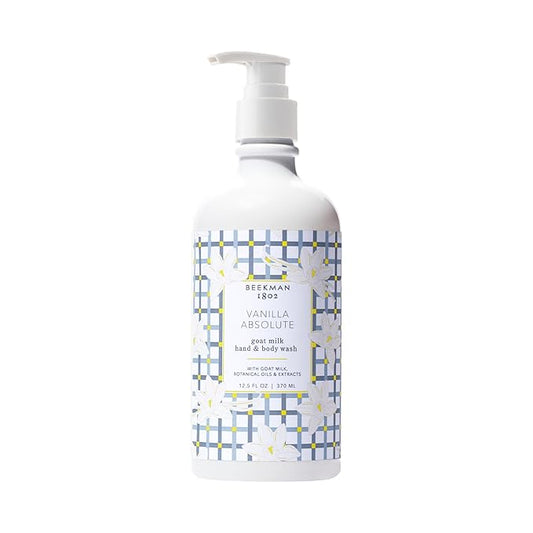 Beekman 1802 Goat Milk Hand Wash, Vanilla Absolute - Scented - 12.5 oz - Cleanses, Softens & Nourishes Skin - Good for Sensitive Skin - Cruelty Free - Ready For Use, Pump Inserted
