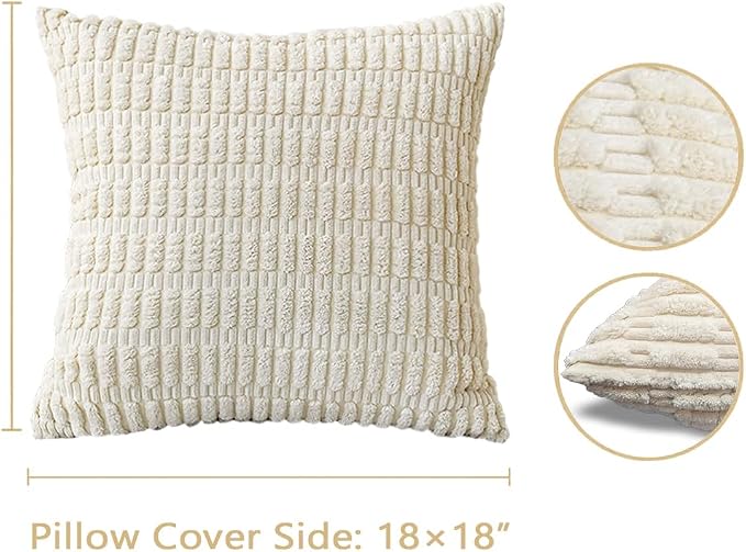 JMGBird Boho Pillows Cream Throw Pillows with Inserts Included | 18x18 Accent Pillows Decorative Pillows, inserts & covers Throw Pillows inserts for Couch