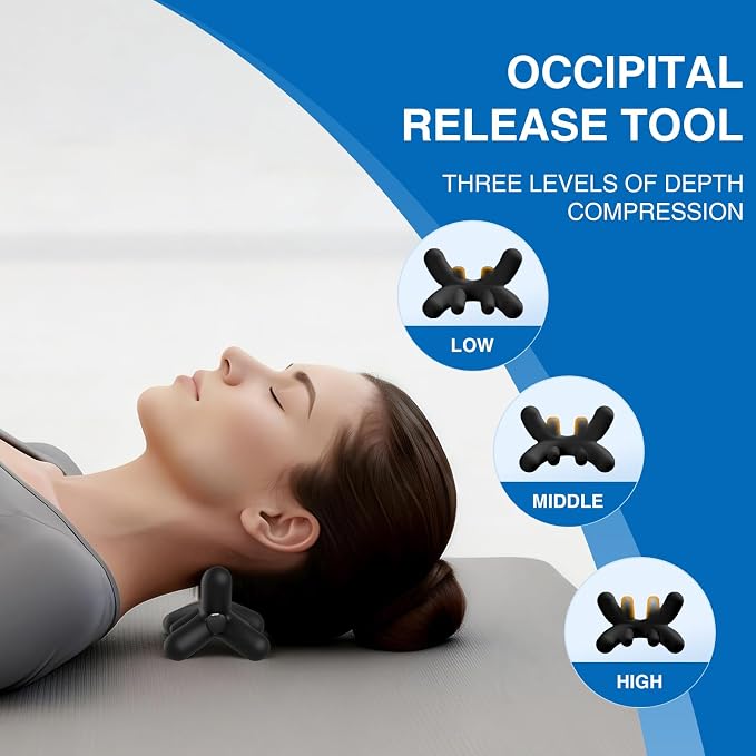 Occipital Release Tool, Release Tool for Neck for Headache Relief, Deep Nerve Release Tool with Acupressure Design Targeting Hard-to-Reach Muscles, Gift for Women & Men