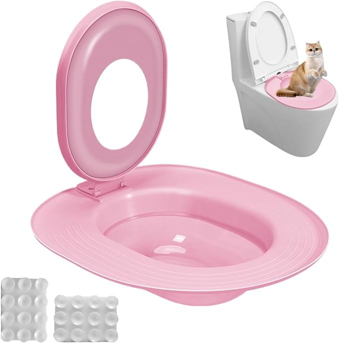 Cat Toilet Training Kit Train Litter Box Urinal Seat Potty Hygiene Care | Cat Toilet Training Seat Adjustable Reusable Training Seat Step By Step No Litter Box Feline Bathroom for Home