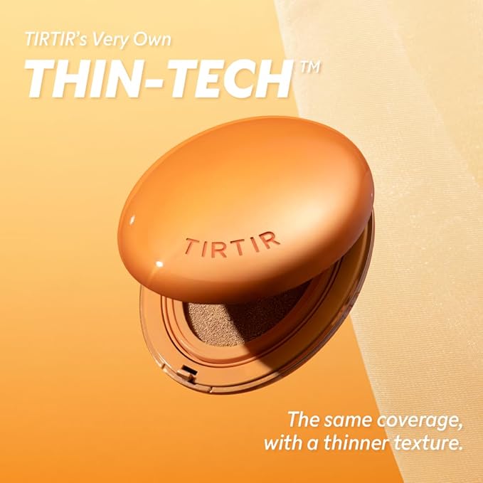 TIRTIR Mask Fit Ai Filter Cushion Foundation | AI-Like Semi-Matte Finish - Up to 72-Hour Medium to Full Coverage Korean BB Cushion Make up Beauty, #51N Fudge, 0.63 Fl Oz