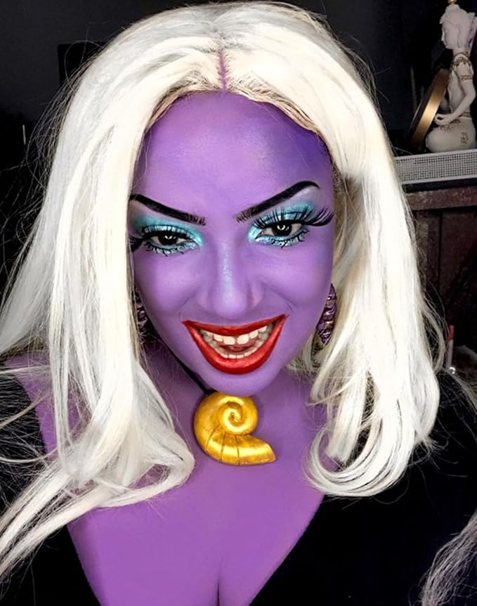 Go Ho Dark Purple Face Body Paint Stick,Easily Washable Formula Purple Face Paint Stick,Non-toxic Cream Purple Body Paint for Halloween Costumes Mermaid Ursula Costume Cosplay SFX Makeup