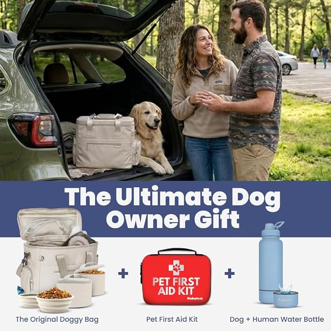 Rubyloo Original Doggy Bag™ Dog Travel Bag for Supplies with Travel Bowls