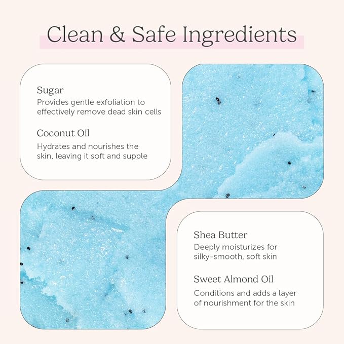 Sugar Body Scrub 8 oz, Moisturizing and Exfoliating Scrub for Nourishing Essential Body Care, Gift For Her (Ocean Breeze)