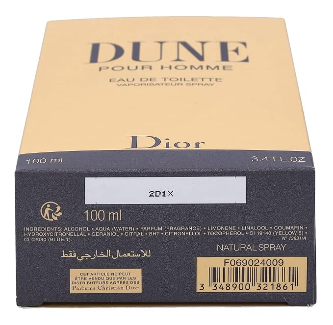 Dune By Christian Dior For Men. Eau De Toilette Spray 3.4 Oz