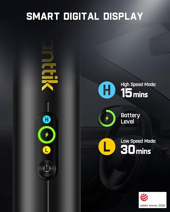 Fanttik Slim V10 APEX Cordless Car Vacuum, 4-in-1 Portable Mini Handheld Vac, Upgraded Smart Digital Display, 19kPa Suction Power, 2 Suction Modes for Small Jobs, Car, Office Desk, Keyboards (Black)