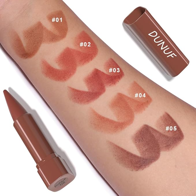 Dulele 5PCS Crayon Matte Lip Liner Set, Gradient Smooth Lip Liner and Lipstick, Natural Longwear Lip Liner Pencil, Non Stick Lip Stain Lip Makeup Pencil