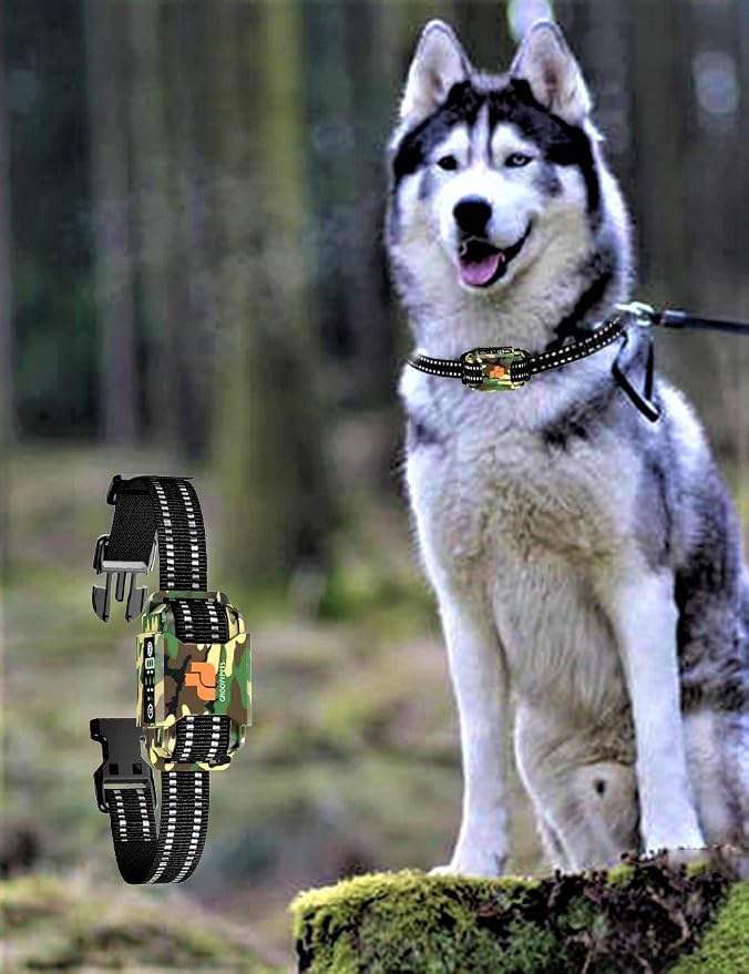 Smart Automatic Anti bark Dog Collar Intelligent Waterproof Rechargeable Barking Terminator (CAMO BARK Collar)