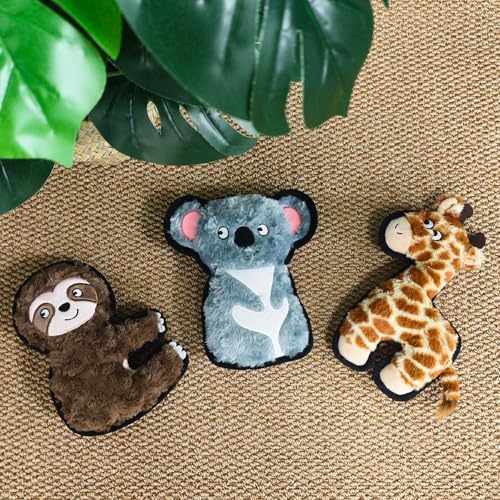 8.66 Inch Brown Sloth Squeaky Plush Dog Toy, Durable Chew Toy for Puppy Teething, Interactive Fetch Toy for Small Medium Large Dogs