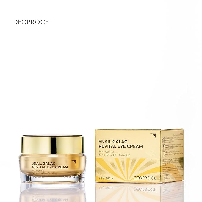 Deoproce Snail Galac Revital Eye Cream, Hydrating & Smoothing Under Eye Cream with Snail Secretion Filtrate & Galactomyces, Korean Skincare, 30g