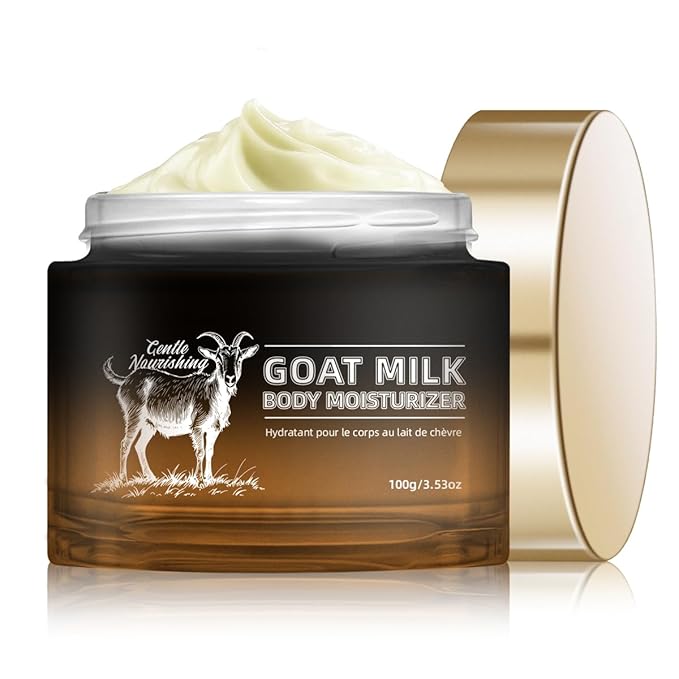 Goat Milk Lotion - Whipped Body Butter Cream with Goat Milk - Deeply Moisturizes, Softens Skin - Natural & Gentle for All Skin Types, 3.53 oz