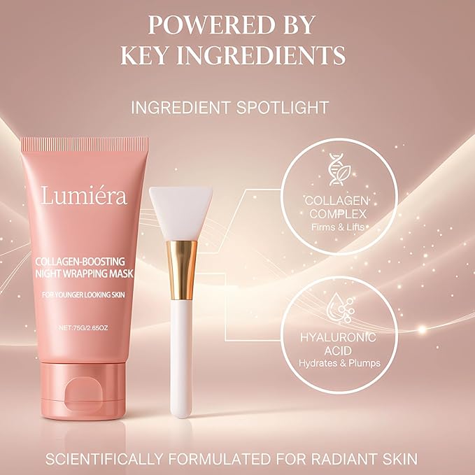 Collagen Mask, Mask Collagen Boosting Night Mask, Overnight Collagen Sleeping Face Mask, Brighten Skin Tone & Reduce Wrinkles, Easy Peel off Collagen Night Wrapping Facial Mask
