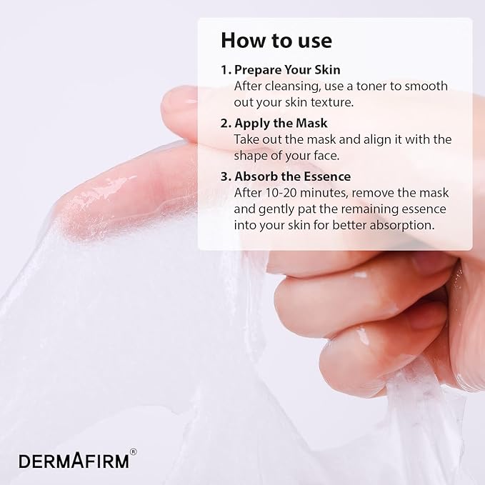 Dermafirm Soothing Repair Face Mask Sheets R4 | Hydrating Essence Leave-On Korean Facial Mask with Eucalyptus, Peptide and Collagen | Gentle on All Skin Types No Animal Trials No Paraben (5 EA, 1 oz)