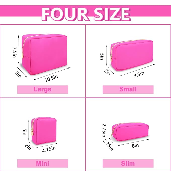 UIXIZQ 6 Pcs Waterproof Mini Makeup Bag Pouch for Purse,Small Cosmetic Travel Bag Pouch Nylon Toiletry Organizers Bag for Women Girls,Cute Mini Zipper Preppy Coin Purse for School Work Camping Travel