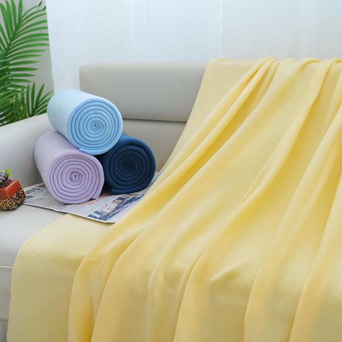 ZYFZCYBL Fleece Throw Blankets Lightweight Warm Soft Cozy Pet-Friendly Bulk Fleece Throw Blanket Solid for Home Bed, Sofa，Office,Gifts, Couch (Pack of 6-50 x 60 inch，Assorted 1)