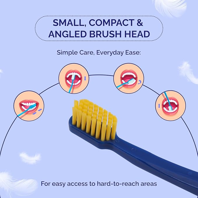 Ved ProCura Ultra Soft Toothbrush – Gentle Manual Toothbrush for Adults with 5,460 Super Soft Bristles for Sensitive Teeth and Gums (Dark Blue)
