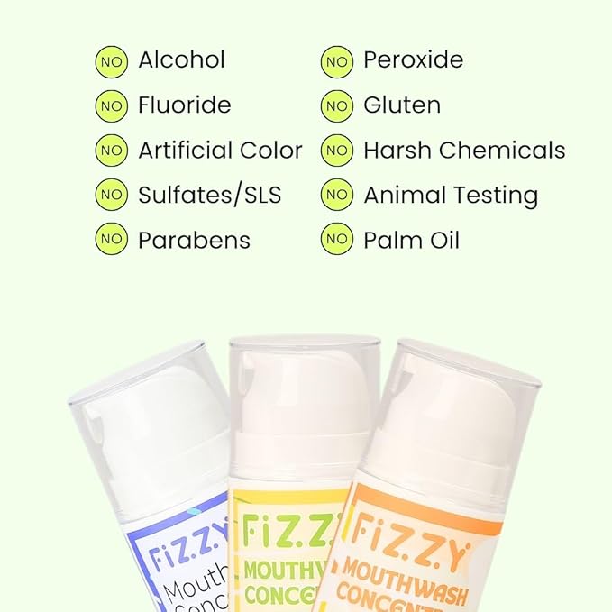 Fizzy Mouthwash Concentrate | Remineralizing Enamel Repair, Nano Hydroxyapatite | 20X Concentrated Travel Size | No Fluoride, Alcohol, Dye | Xylitol, Dry Mouth | Kids & Adults | Orange Creamsicle