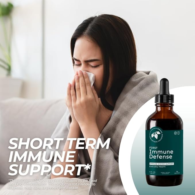 Mountain Meadow Herbs First Immune Defense | All Natural Immune Support in a Fast Acting Liquid Supplement - 2 oz.