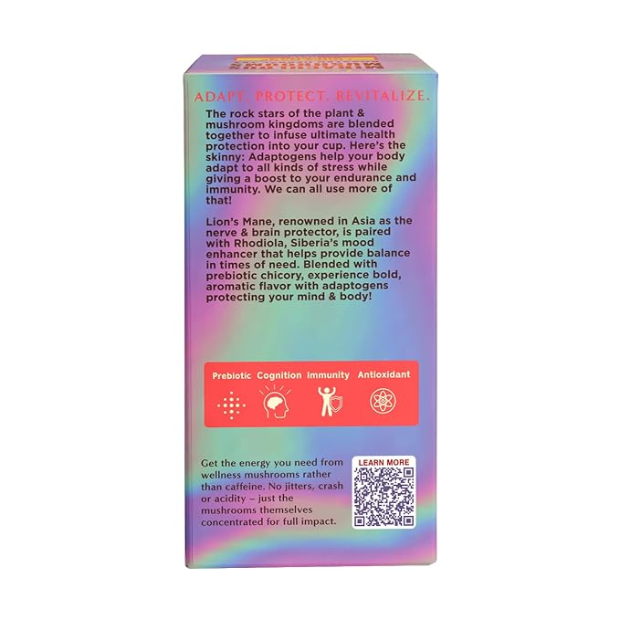Teeccino Lion’s Mane Rhodiola Tea - Rose - 25 TeaBags Caffeine-Free Mushroom Adaptogenic Herbal Tea, 3x More Herbs than Regular Tea Bags, Lightly Sweet from Dates & Figs, Chicory Prebiotic - (Pack of 3)