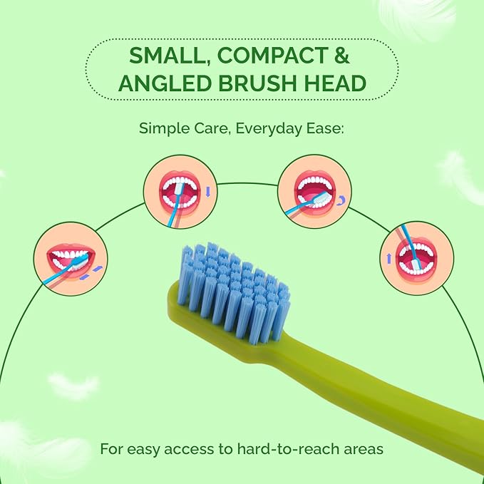 Ved ProCura Ultra Soft Toothbrush – Gentle Manual Toothbrush for Adults with 5,460 Super Soft Bristles for Sensitive Teeth and Gums (Green)