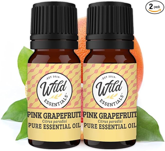 Wild Essentials Pink Grapefruit 100% Pure Essential Oil 2 Pack - 10ml, Therapeutic Grade, Made and Bottled in The USA, Uplifting, Energizing