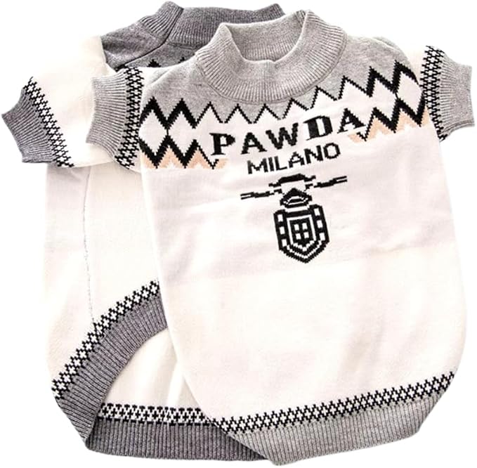 Dog Sweater for Small Dogs, Designer Dog Clothes, Luxury Pawda, Soft Knit | Designer dog clothes for small dogs with soft knit comfort, luxury styling and easy pullover fit for Yorkies in cold weather.