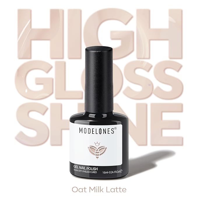modelones Nude Gel Nail Polish Light Brown Nail Polish Ivory Elegant Color Gel Polish Khaki Soak Off LED Nail Lamp Manicure Salon 15 ML