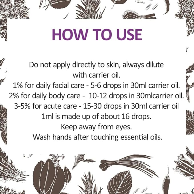 Deve Herbes Pure Lavender Essential Oil (Lavandula angustifolia) with Glass Dropper Steam Distilled 50ml (1.69 oz)