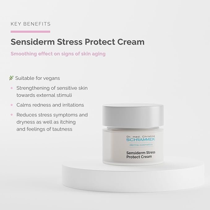 Sensiderm Stress Protect Cream (1.7 fl oz) - for Irritated & Dry Skin - Rich Day & Night Cream - with Panthenol & Aloe Vera - Day Cream - Face Moisturizer - Dr. Schrammek