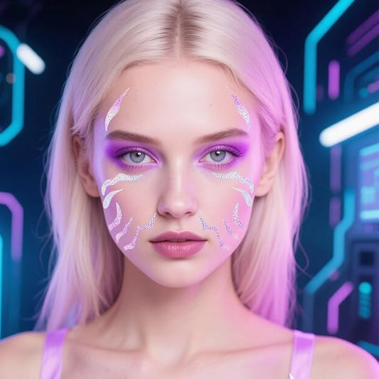 Temporary Tattoo Stickers – 5PCS Movie Anime Kpop Theme Colorful Tattoos Realistic Waterproof Body Art for Cosplay, Halloween, and Party Makeup (For Face Only)