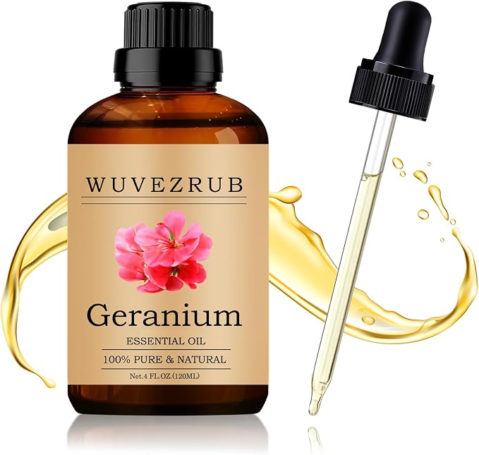 Geranium Essential Oil 120ML - 100% Pure and Natural Oils for Aromatherapy Diffuser - 4 Fl Oz/Geranium