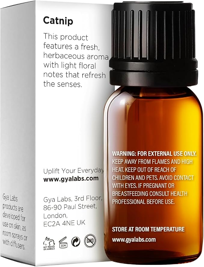 100% Pure Catnip Essential Oil - 0.34 Fl Oz - Catnip Oil for Hair, Skin, Diffuser, Aromatherapy & DIY Candle Making Scent