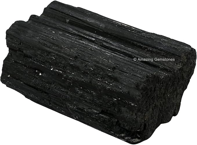 Amazing Gemstone Black Tourmaline Crystal - 1 Piece of 100-200 Grams Black Tourmaline Stone - Very High Grade Crystals Rough Raw for Protection, Good Vibes Turmalina Negra Piedra Originales