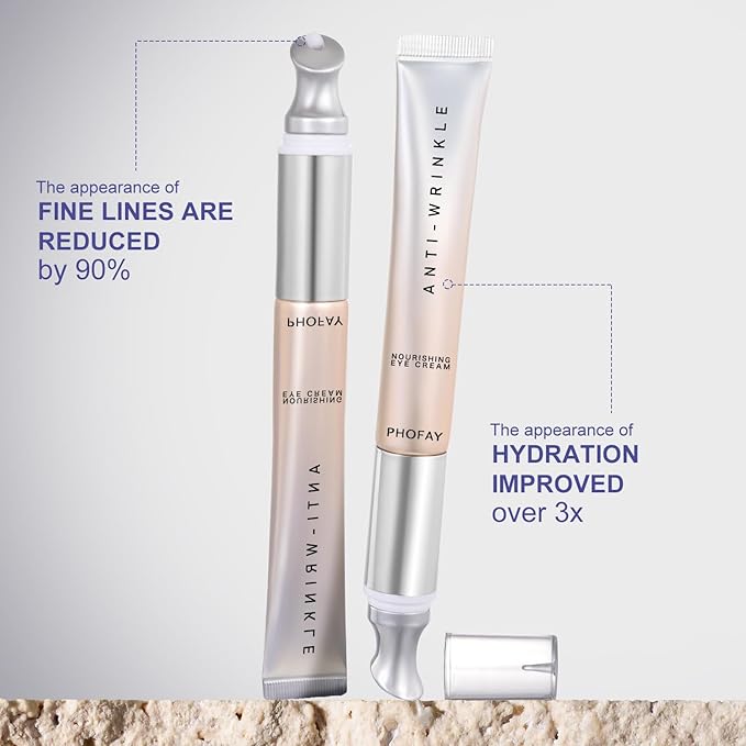 PHOFAY Anti-Wrinkle Moisturizing Eye Cream 14ml / 0.5 fl oz – Smart Sensor Electric Massager, Lightweight & Fragrance-Free Formula, Quick Absorption, Suitable for Sensitive Skin (S001)