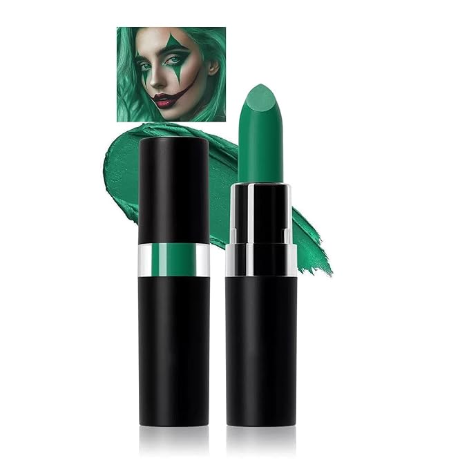Green Body Paint Stick, Waterproof Face and Body Paint for Halloween Joker Zombie Vampire Skeleton Skull Special Effects Mime Makeup (12# Green)