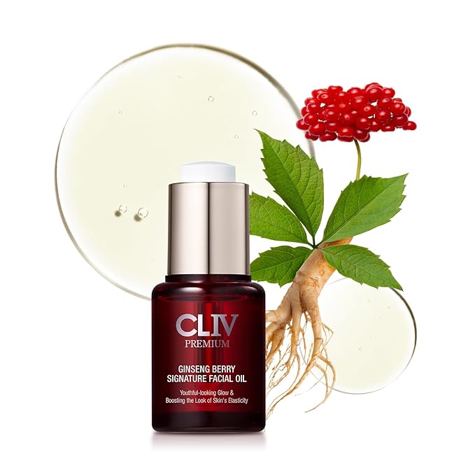 CLIV Ginseng Berry Premium Facial Oil, Moisturizing, Elasticity, Nourishing (Face Oil 0.67 fl.oz)