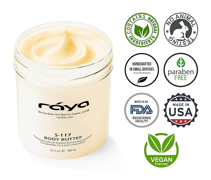 Raya Body Butter Thick Body Moisturizer for Dry, Cracked Hands and Feet, Can Be Used as a Luxurious Massage Cream, Great for All Skin Types