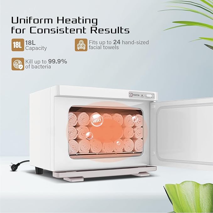Pantin 18L Premium One Compartment Towel Warmer for Hair Salon, Beauty SPA, Restaurant & Home. Heated Towel Warmer: Large Electric Hot Towel Cabinet for Salons, Spas - The Best Spa Equipment 110V 180W