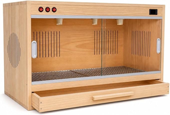 Wooden Box for Chicks, Pet Breeding Box with Sliding Door, Standard Configuration (Non-Thermostatic), 60x40x40 CM